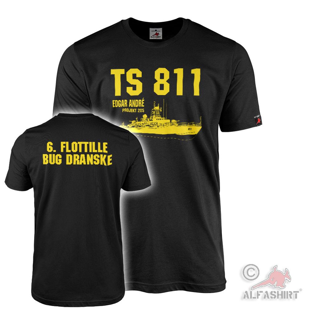 T-Shirt GDR TS Torpedo Speedboat 811 Project 205 6 Flotilla Bug Dranske #45979