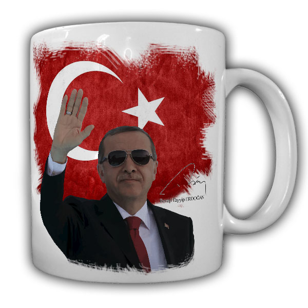 Recep Tayyip Erdogan Türkei Türkiye Präsident Fahne Kaffee Tasse Becher #20773