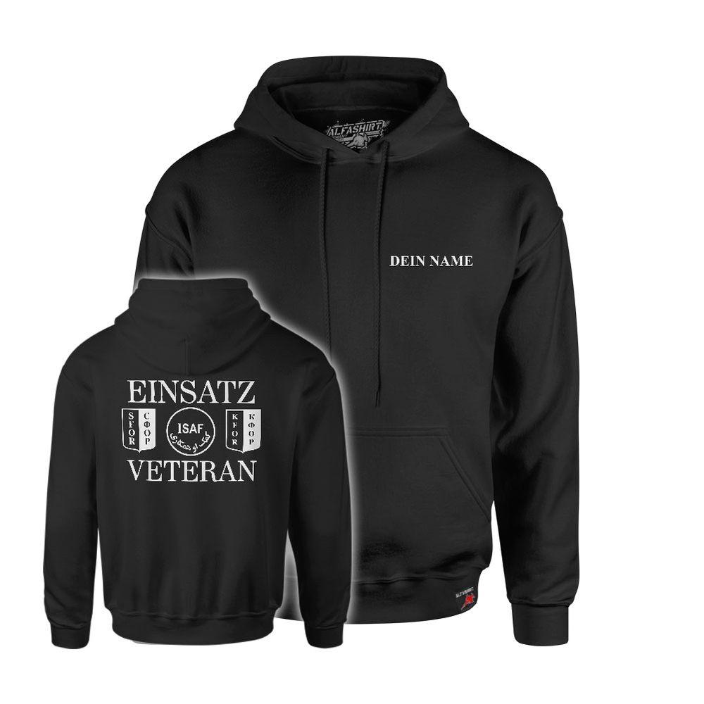 Hoodie Mission Veteran Personalized ISAF SFOR KFOR Foreign Mission #41056