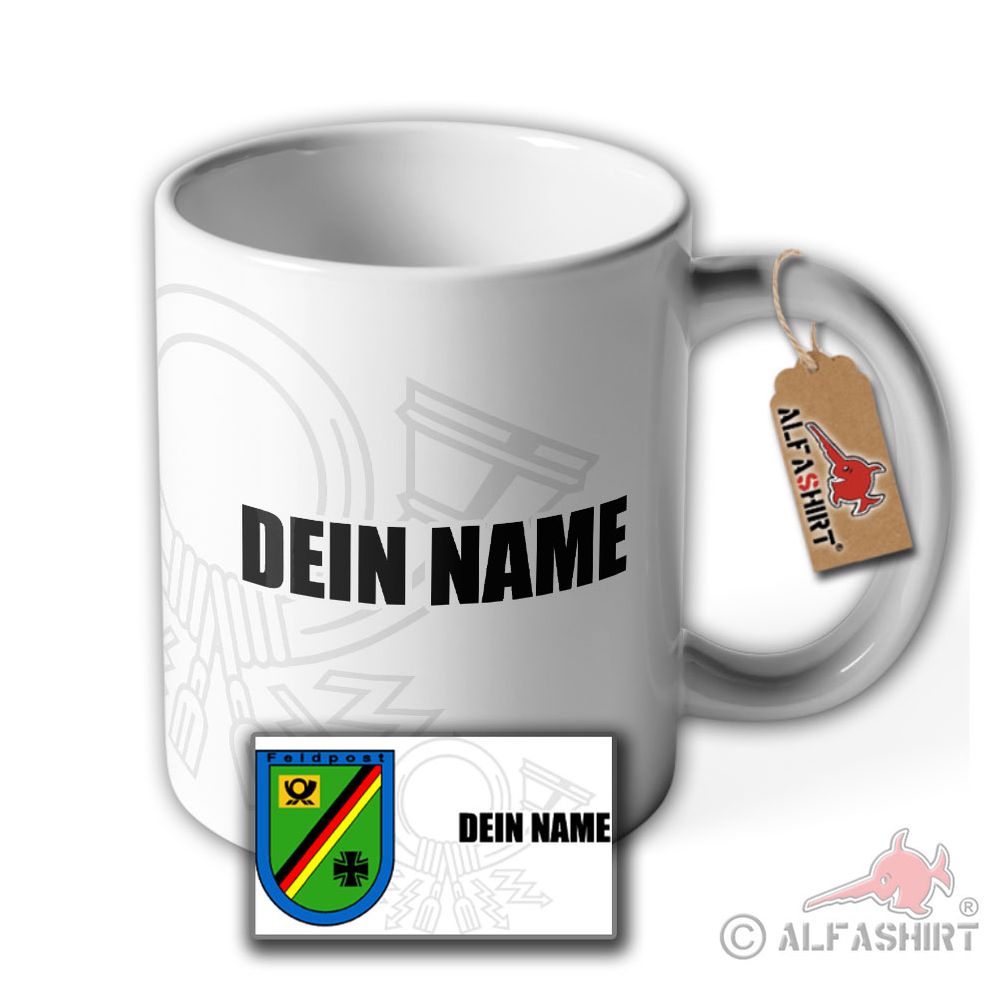 Mug Personalized Army Field Post Your Name Posthorn Bundeswehr # 36100