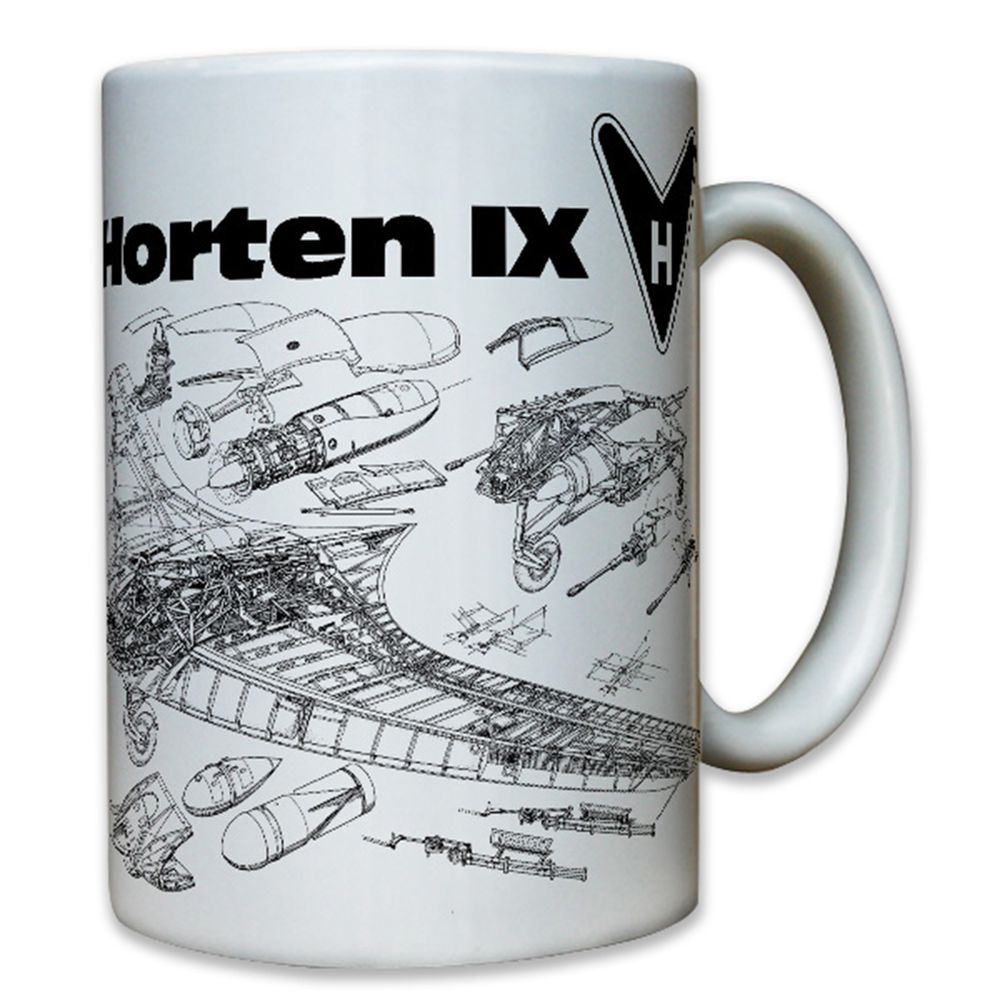 Horten IX Flugzeug Flieger Nurflügler Luftwaffe H IX Blueprint TZ - Tasse #8623