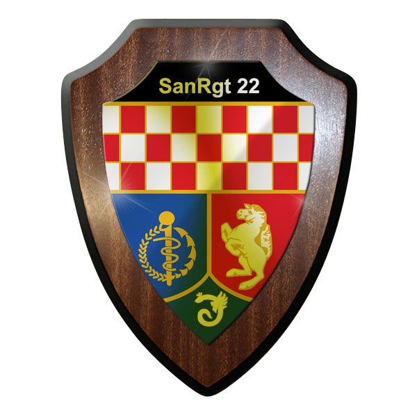 Wappenschild / Wandschild -SanRgt 22 Sanitätsregiment Sanitätsdienst #9827