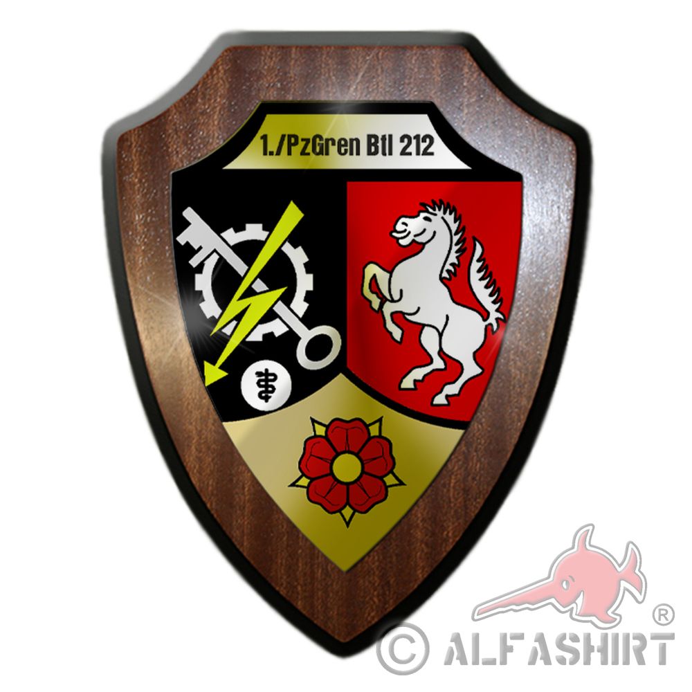 Heraldic shield 1 PzGrenBtl 212 Panzergrenadier Bataillon Bundeswehr coat of arms # 36624