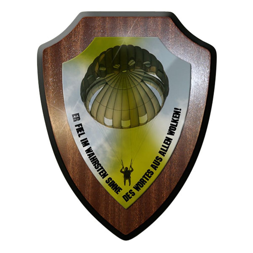 Wappenschild -Fallschirmspringer Er fiel im ! Rundkappe #12761