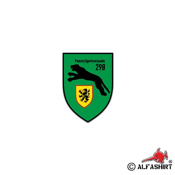 Sticker PzJgKp 290 Panzerjägercompany Alb barracks Stetten 5x7cm # A2303
