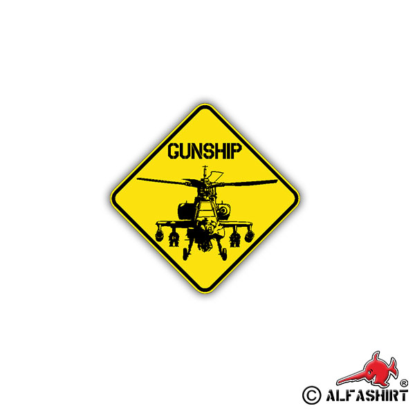 Aufkleber/Sticker Gunship Apache Kampfhubschrauber US Army 7x7cm A1706