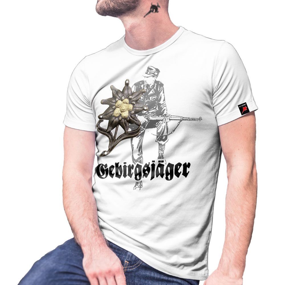 Mountaineer Veteran Alpen Edelweiss Heer Bergführer GebJg Tee Shirt # 27780
