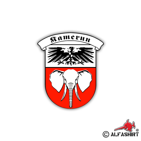 sticker Cameroon colony coat of arms badge Africa protection 7x6cm A1077