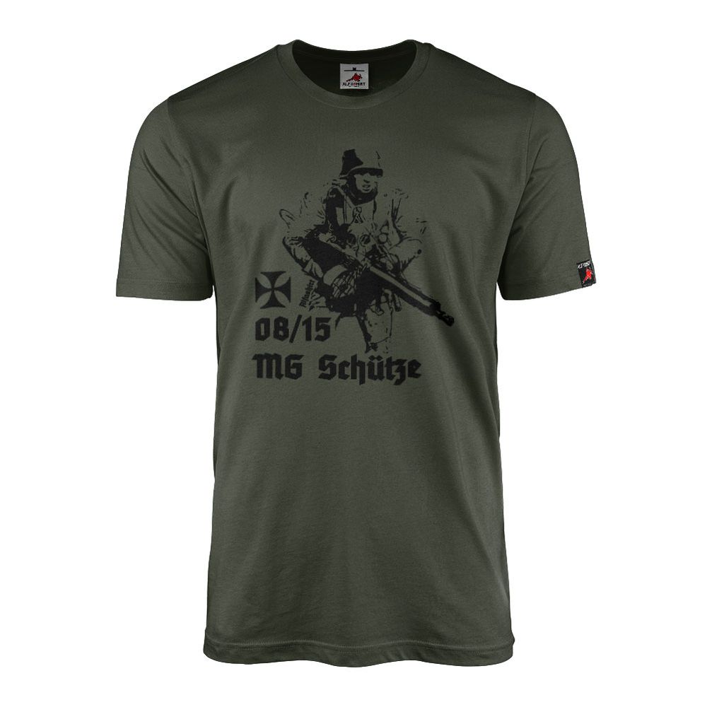 T-Shirt 08-15 MG Schütze 1WK Maschinengewehr Heer #20088