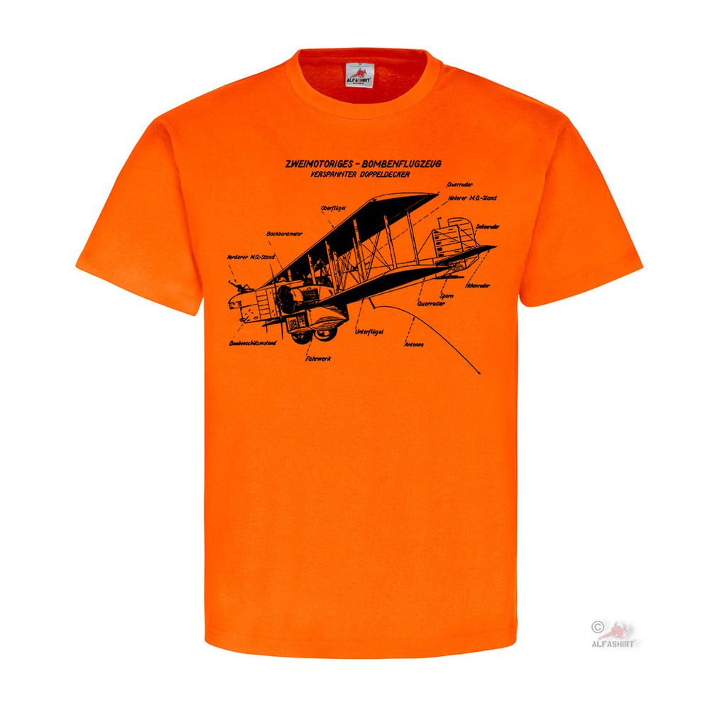 Zweimotoriges Bomberflugzeug Verspannter Doppeldecker Flugzeug T-Shirt #18385