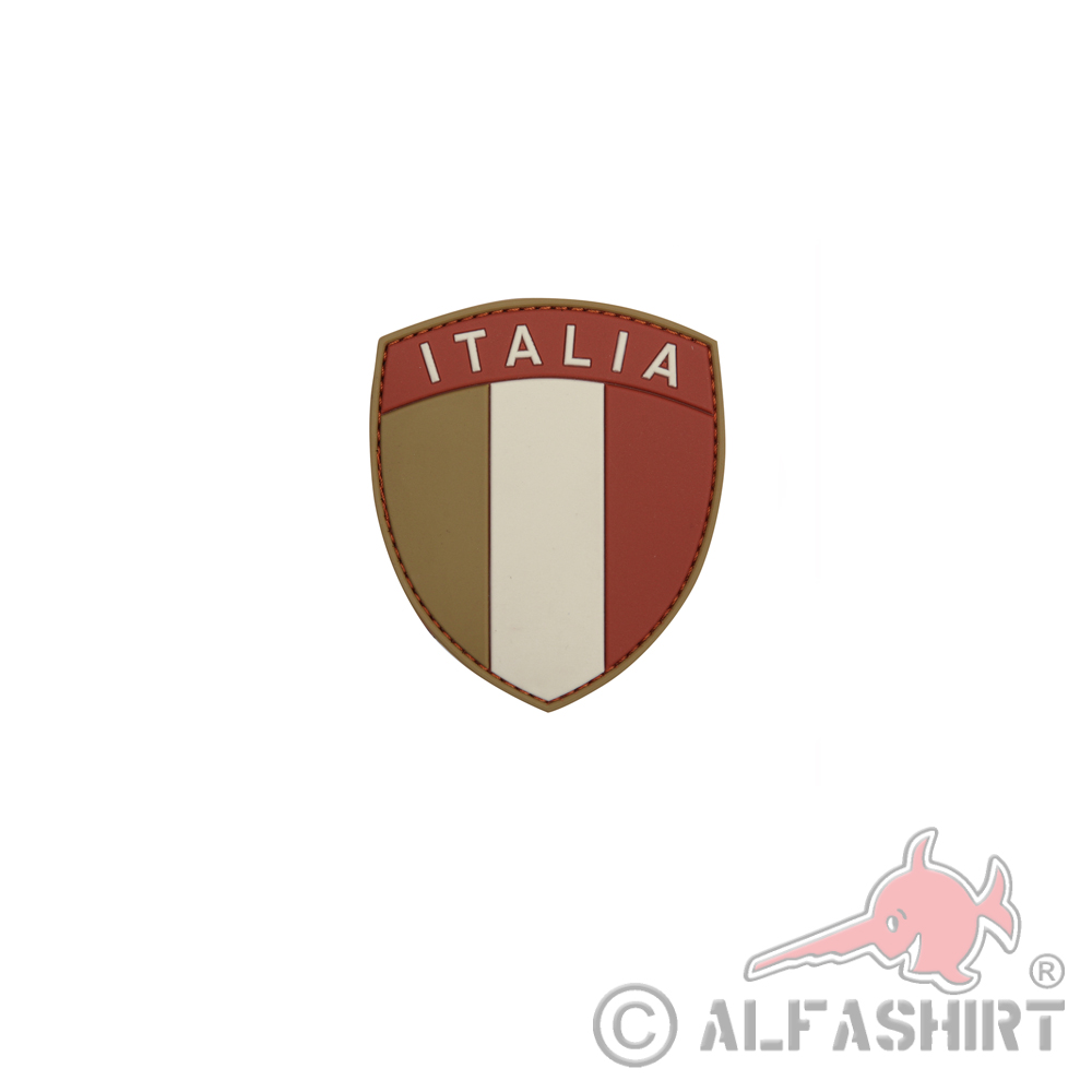 3D Rubber Italia Multi Patch Einheit Landesflagge Italien Alfashirt 8x7cm#26943