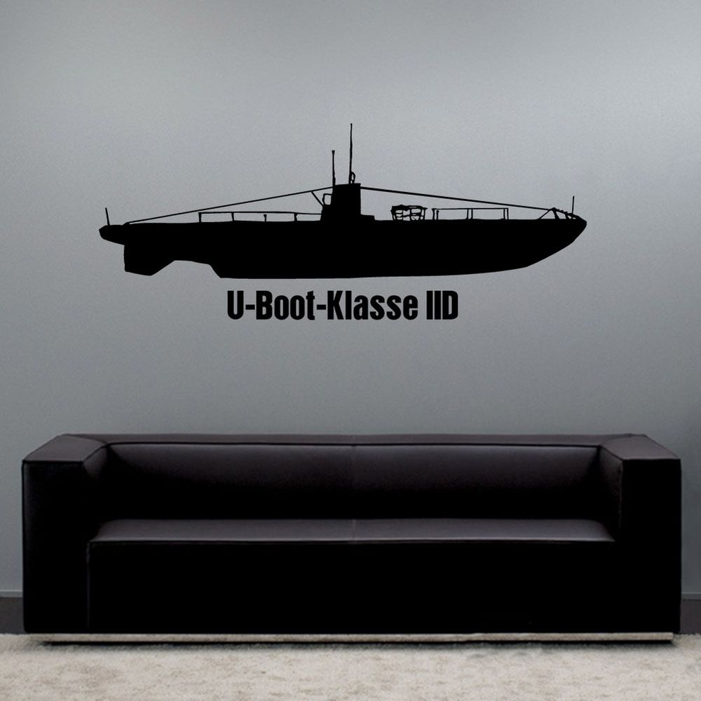 Wall decal submarine class IID U137 - U152 WWII training boat U-Flottille #A6206