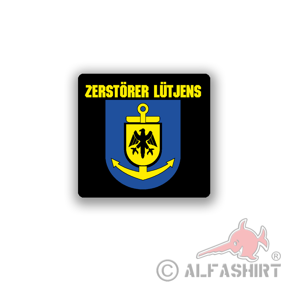 Zerstörer Lütjens Aufkleber Bundeswehr Bundesmarine Marine 103 7x7cm#A3963