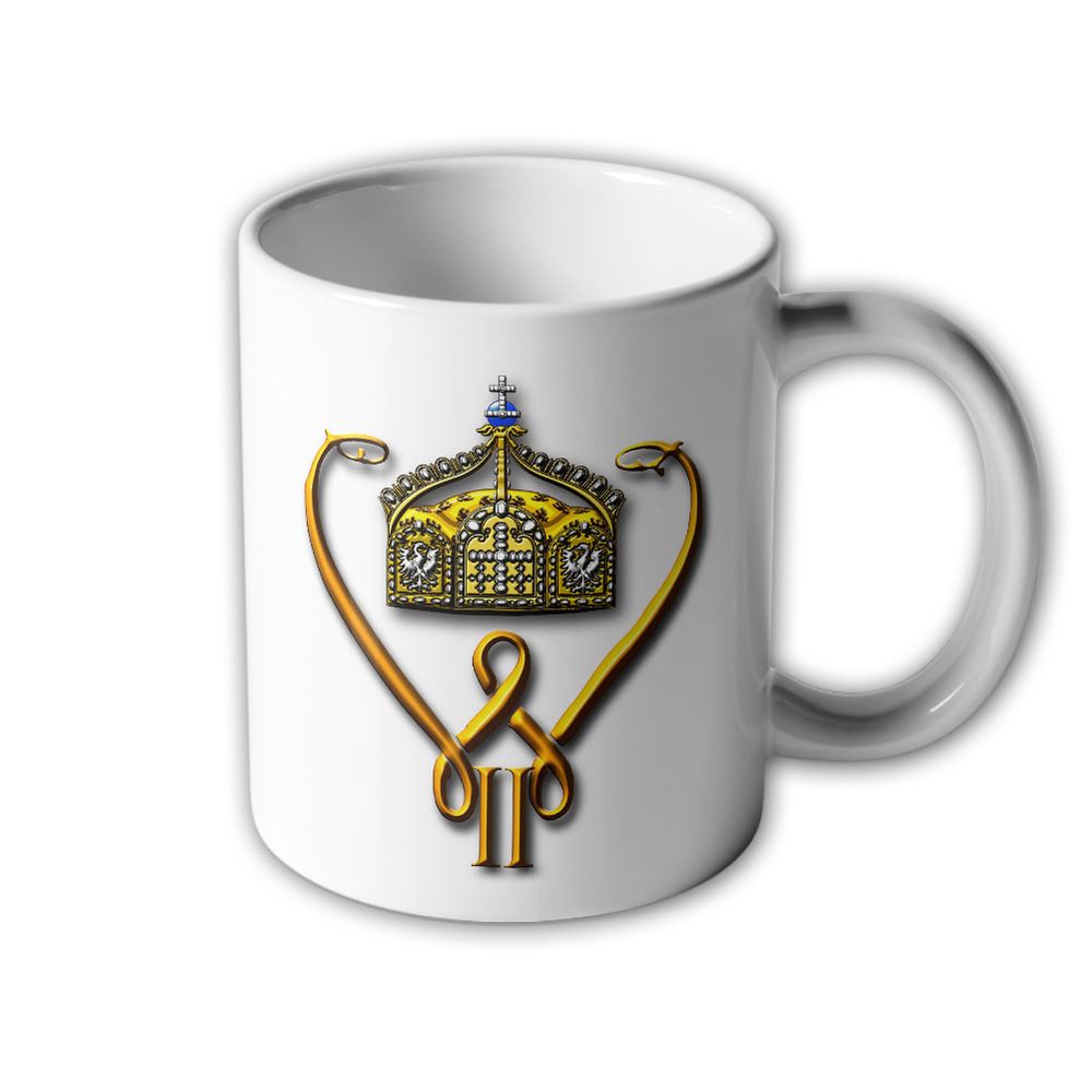Kaiser Wilhelm II monogramme logo blason emblème tasse Allemagne # 32597