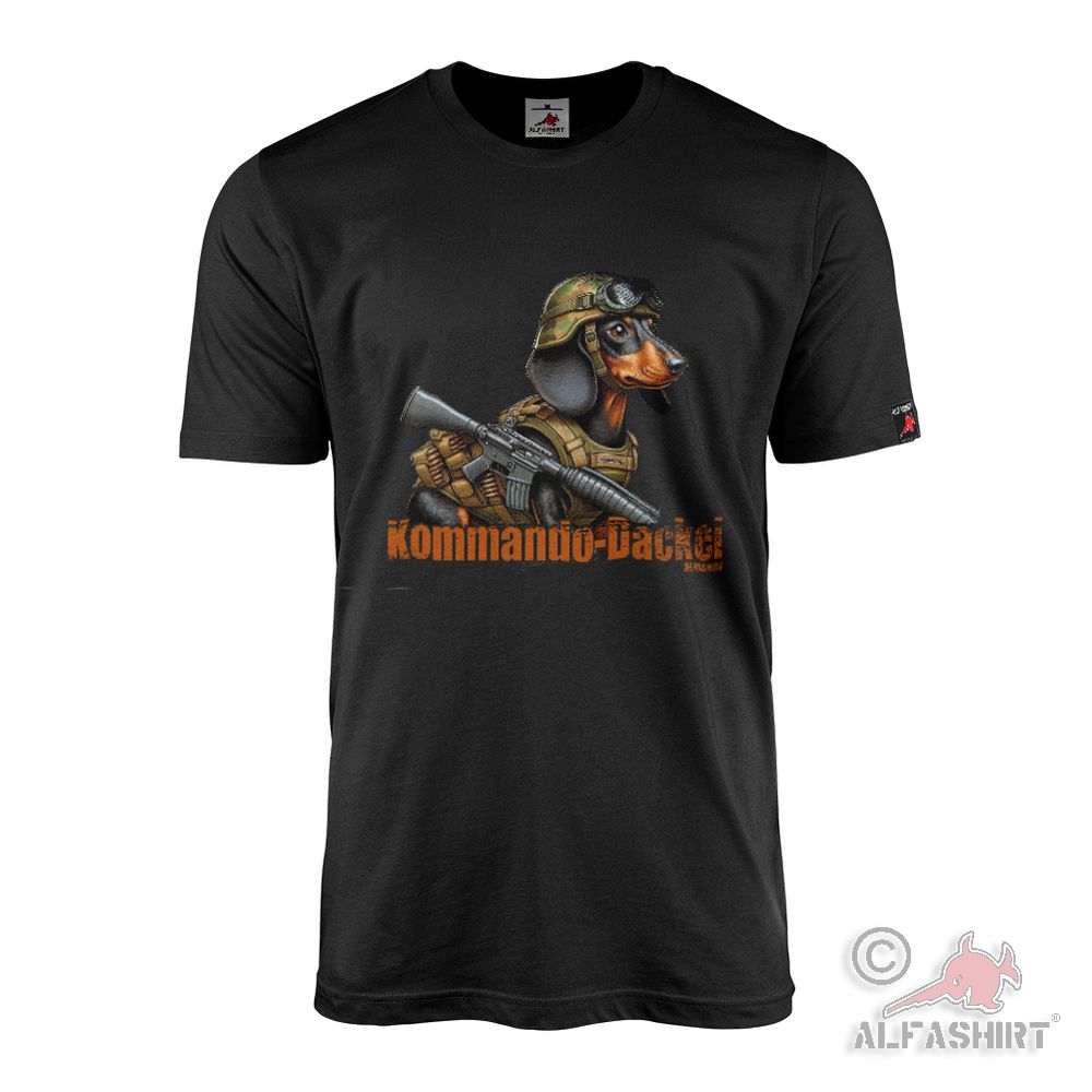 Kommando Dackel Hund Militär Fun Humor Dackel Soldat Bundeswehr T-Shirt#45930