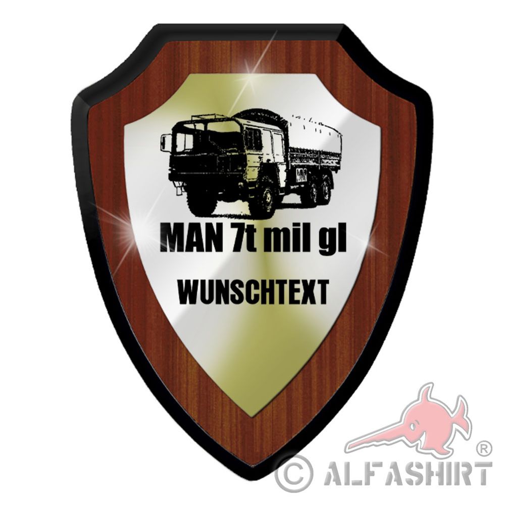 Heraldic shield MAN 7t mil gl personalized custom text Bundeswehr BW Kat 7 # 38232