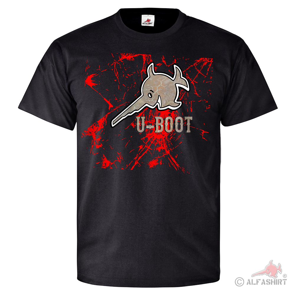 U-Boot Fisch Shirt Schiff Militär Wappen Logo - T Shirt #25903