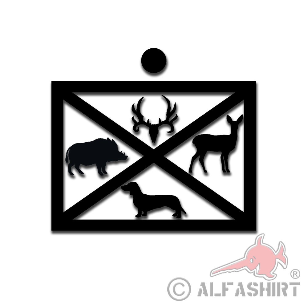Jäger Taktisches Zeichen Wildschwein Dackel Reh Rowild Aufkleber 12x10cm #A5784