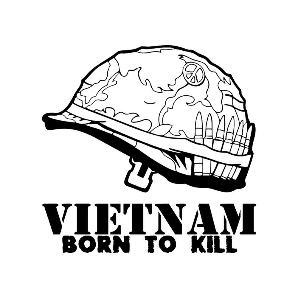 Vietnam Emblem Born to Kill Frieden Peace Wandtattoo 45x46cm #5837
