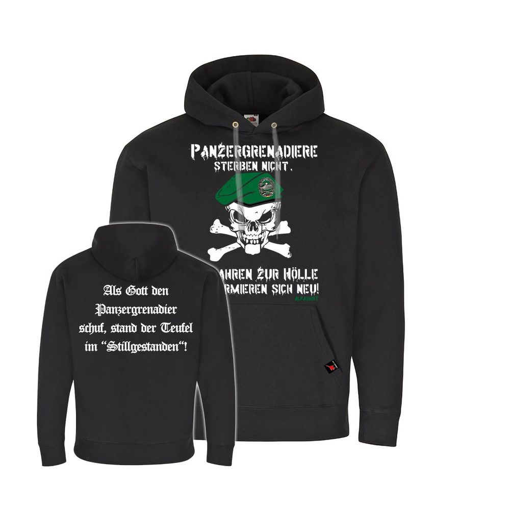 Kapuzenpullover PzGrenadiere sterben nicht PzGren Spruch Teufel Einsatz #31903