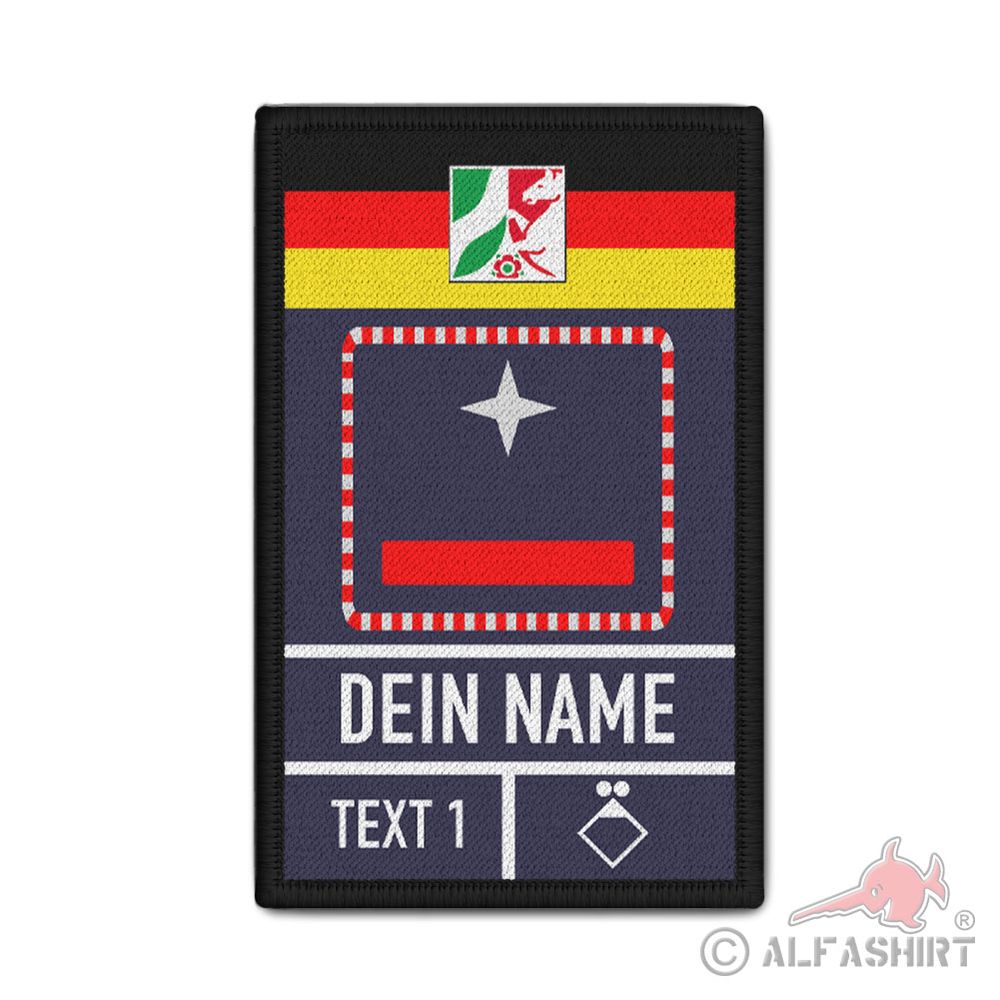 Rank Patch personalisiert FF Feuerwehr Nordrhein-Westfalen Deutschland #42579