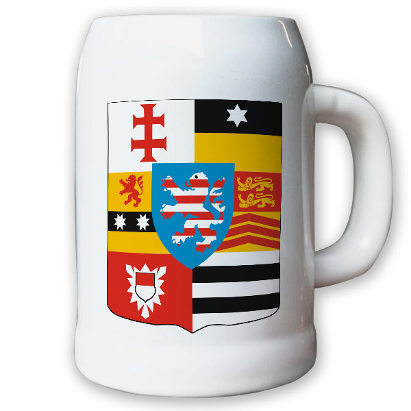 Krug / Bierkrug 0,5l - Landgrafschaft Grafschaft Hessen Landeswappen #9423