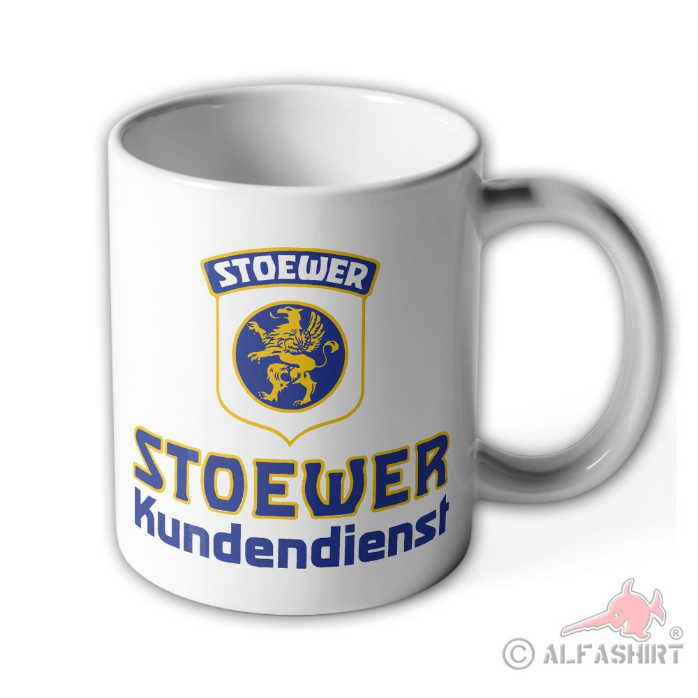 Mug Stoewer customer service sign coat of arms workshop vintage # 39697