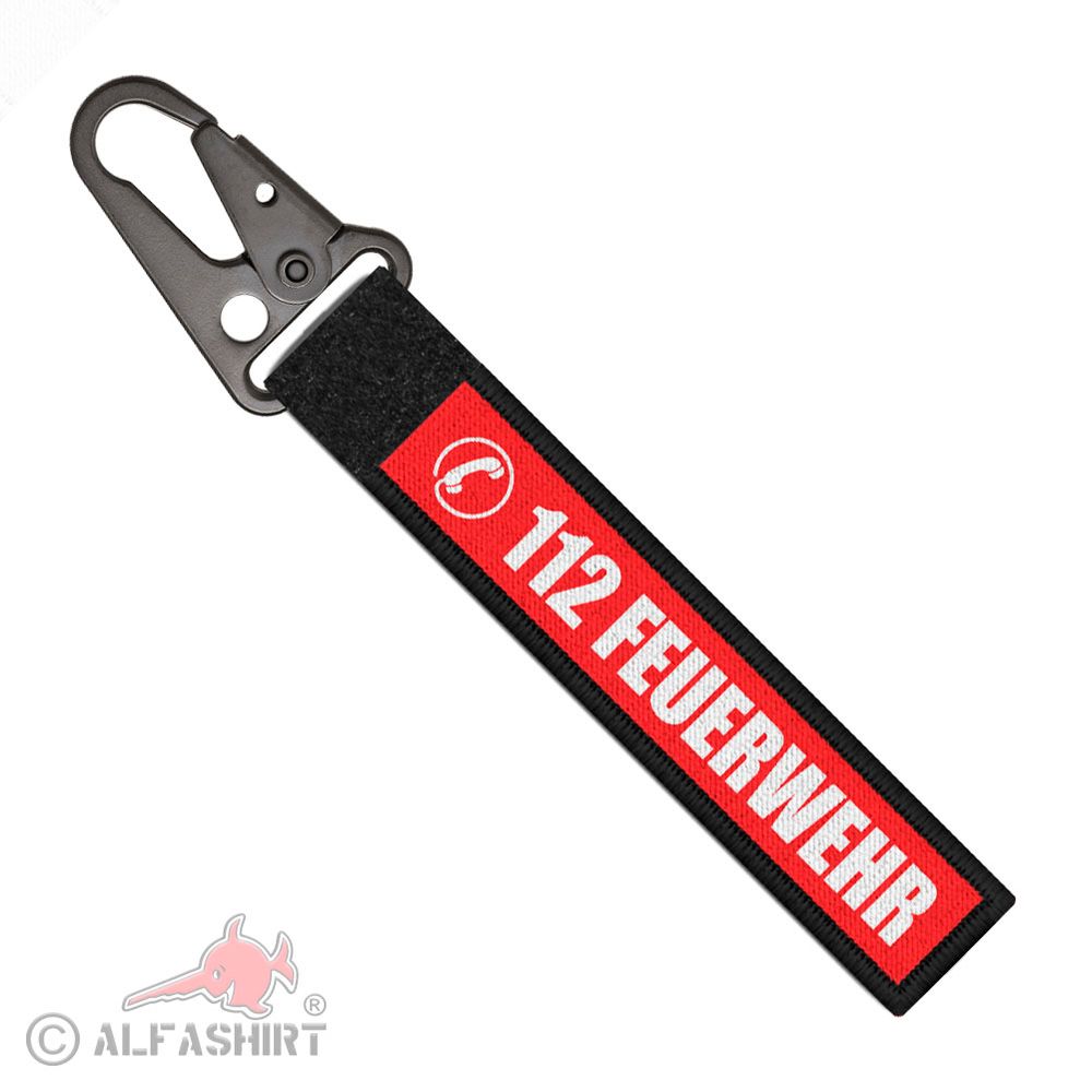 Tactical keyring 112 fire brigade red white firefighter # 37959