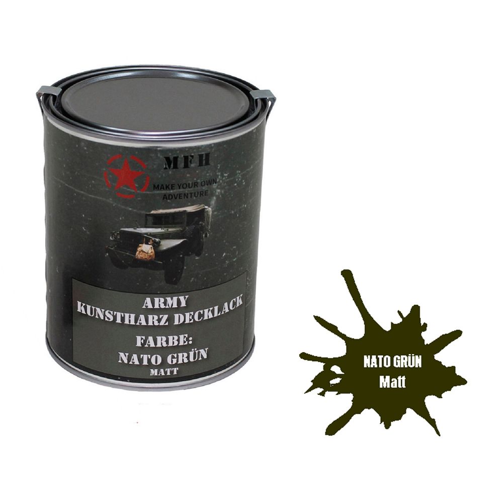 Army Kunstharz Decklack Nato Grün MATT Bundeswehr Militärfahrzeuge Oliv #32292