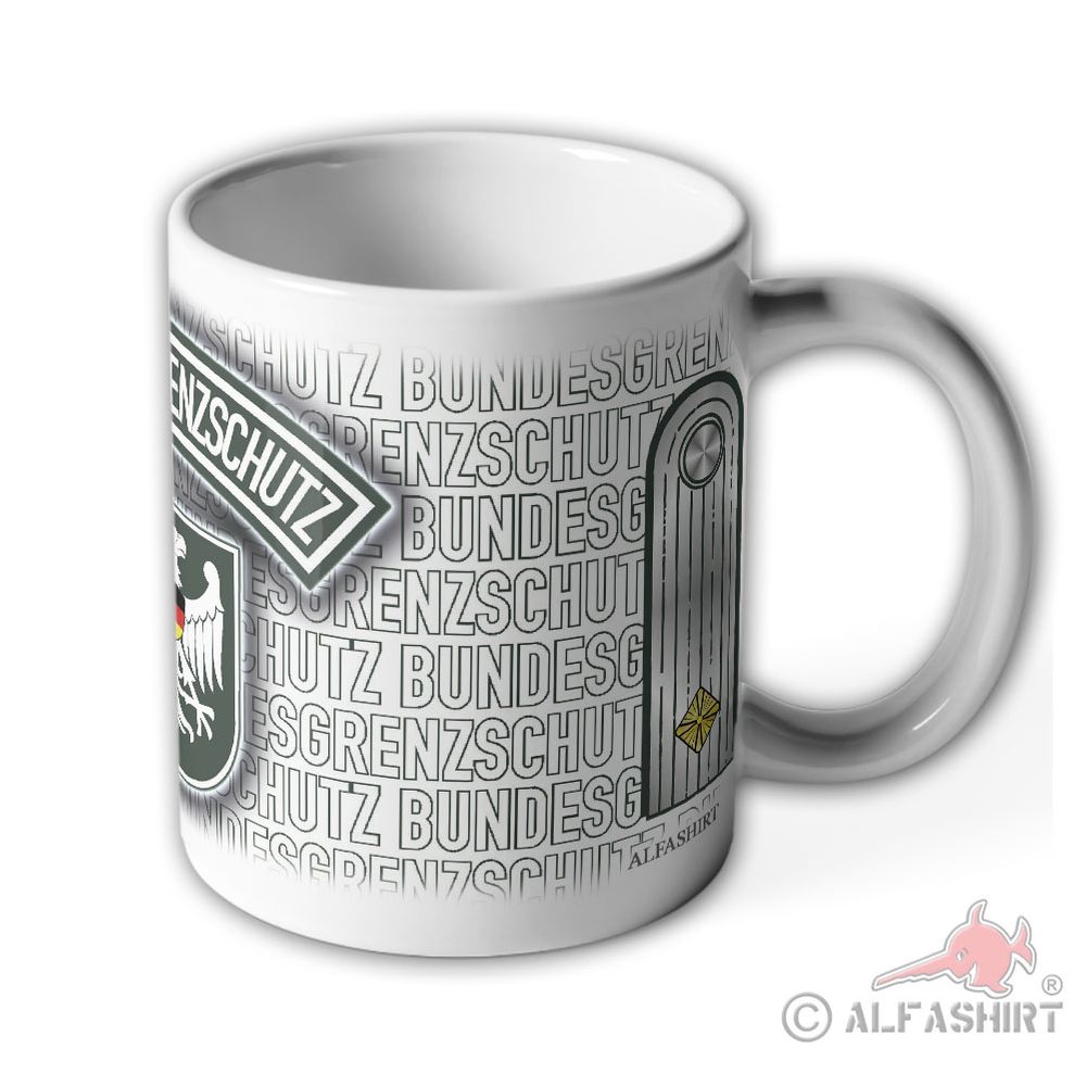 Tasse Oberleutnant BGS Bundesgrenzschutz Polizei Wappen Abzeichen Adler #23687