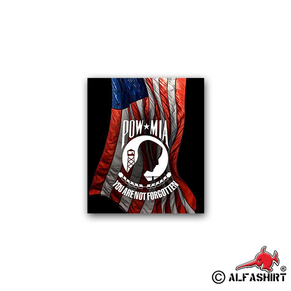 Aufkleber/Sticker Pow Mia Flagge Prisoners of War Missing in Action 6x7cm A2031