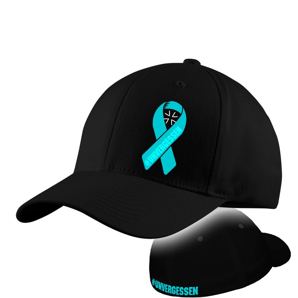 Unforgotten PTSD Cap, Turquoise Bow, Veteran Soldier Deployment Cap #47274