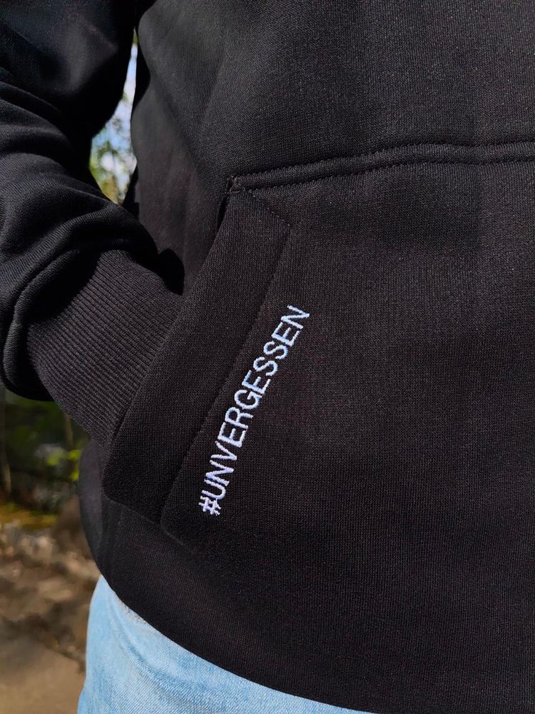 Premium Hoodie GESTICKT UNVERGESSEN Gelbe Schleife Veteran Soldat Einsatz Kapuzenpullover #47497