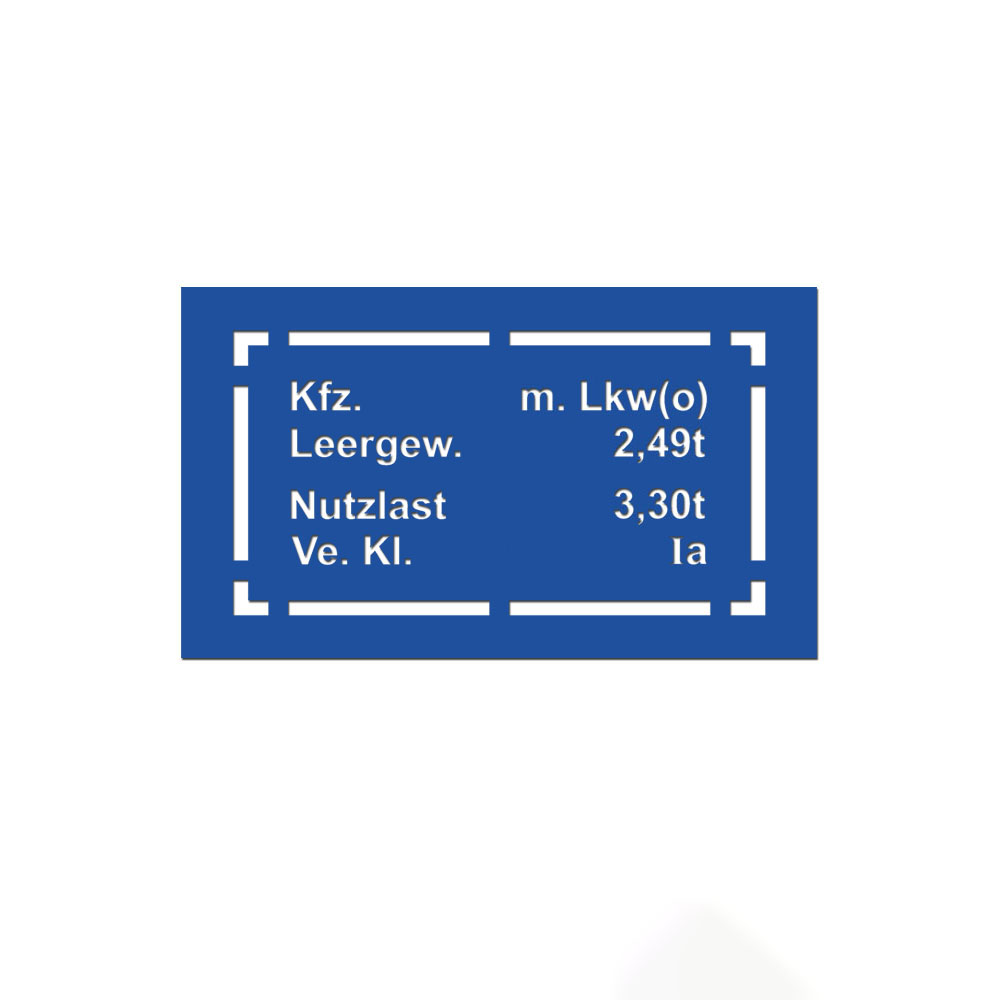 Lackierschablonen Aufkleber Türschild  Verladeklasse Schablone 36x19cm #A6010