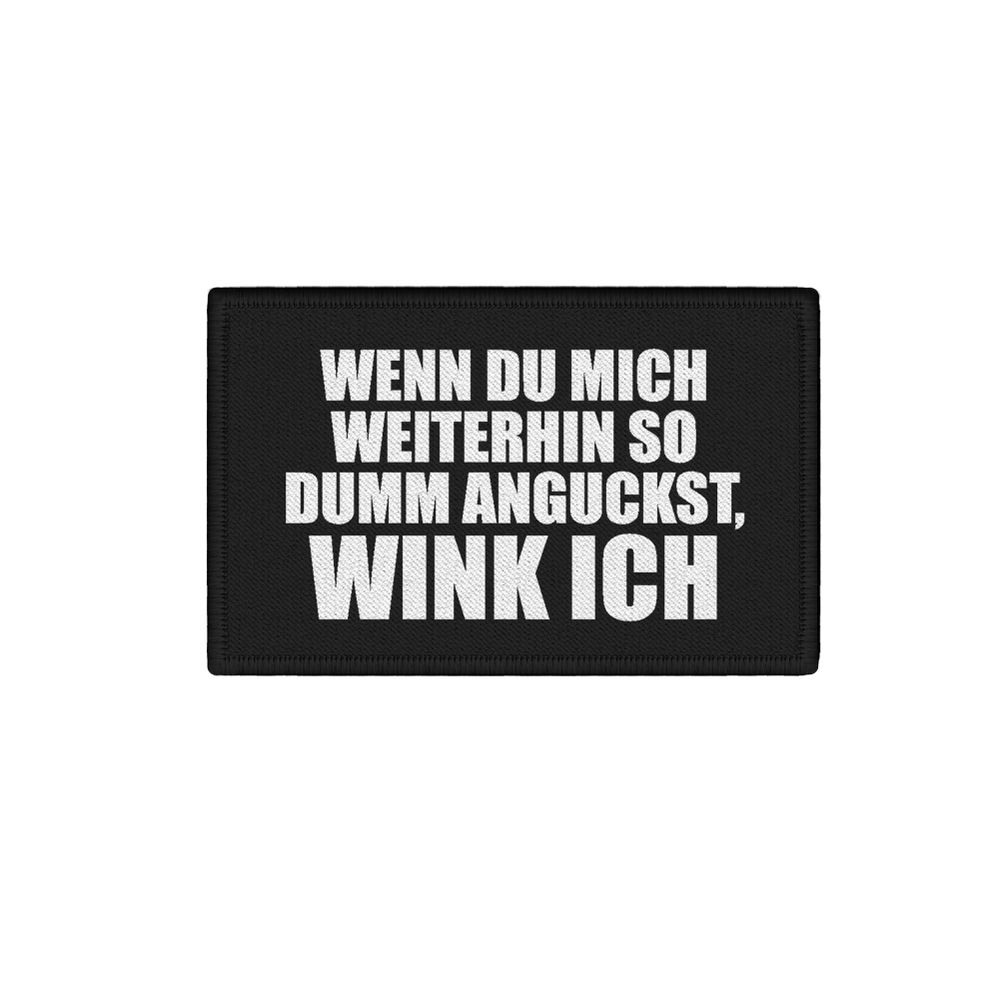 Patch Winken Aufnäher Fun Glotzen Gaffer Stalker Humor Lustig 7,5x4,5cm #34430