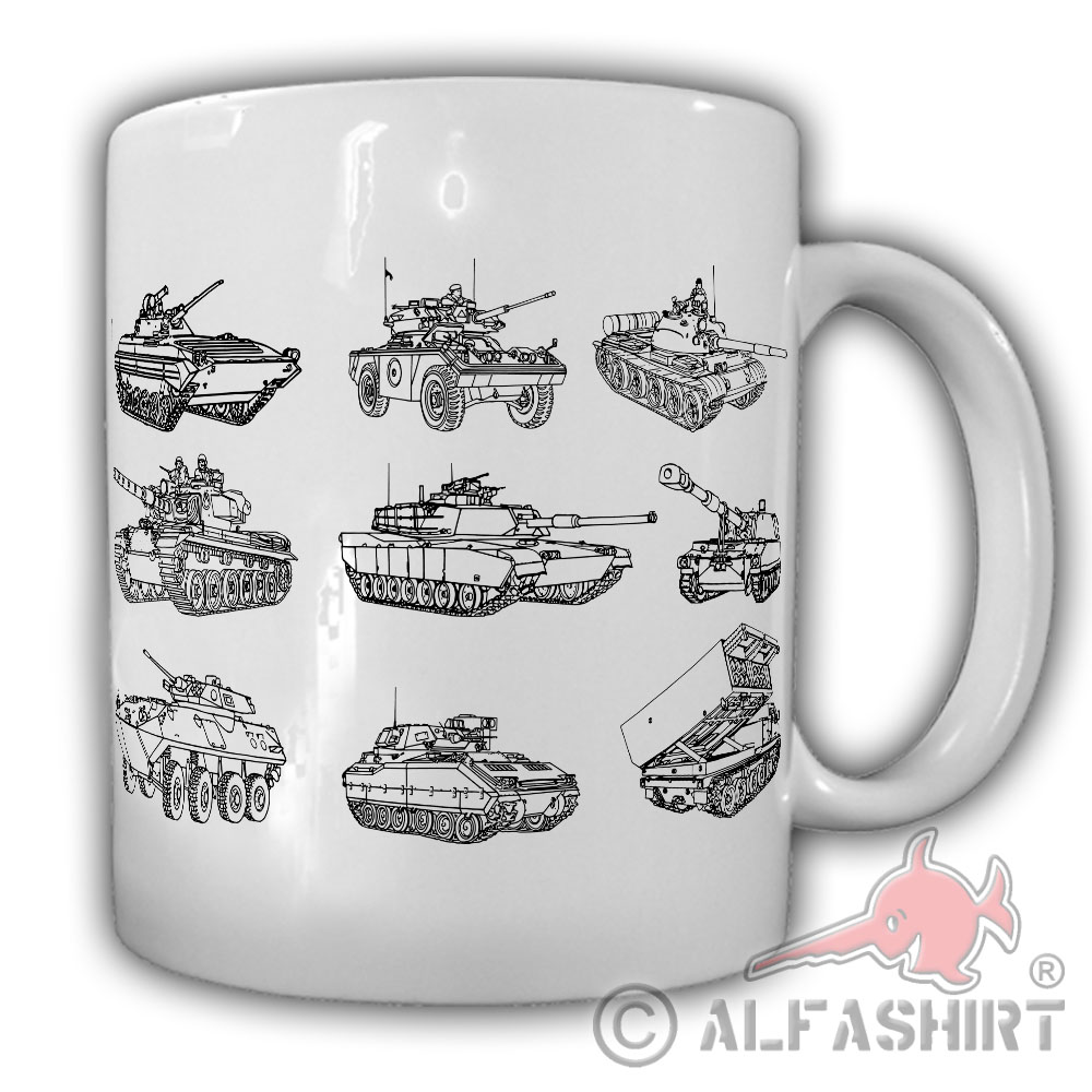 Panzer Kampfpanzer Militärfahrzeug Panzerkampfwagen Militär Kaffee Tasse #27620