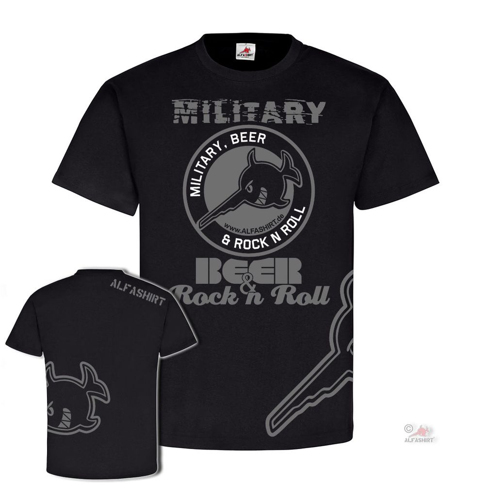 Military Beer & Rock n Roll Fan Militär Fahrzeug Treffen Army T Shirt #18665