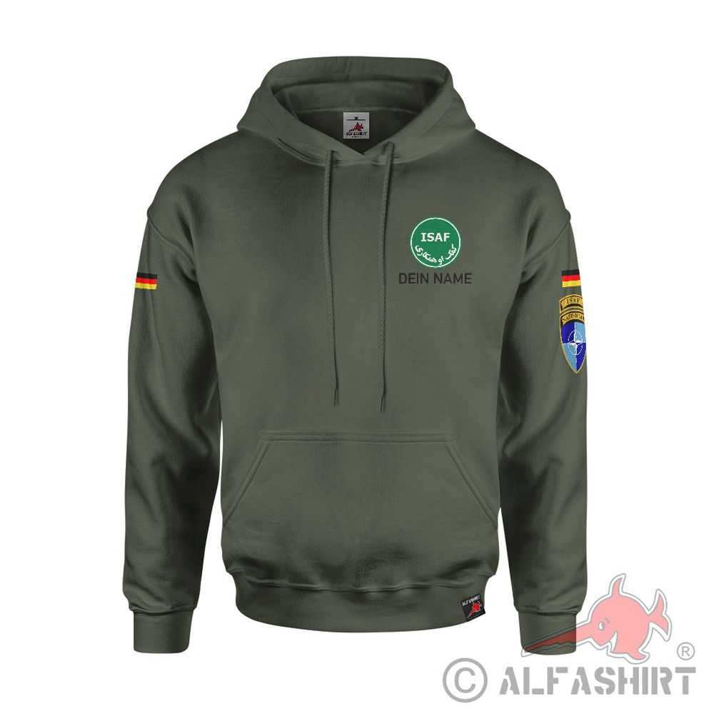 Hoodie Kapuzenpullover personalisiert ISAF International Security Force #42828