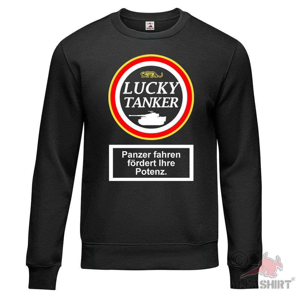Pulli Lucky Tanker Panzerfahrer Fun Potenz Tiger Panzer Pullover#45587