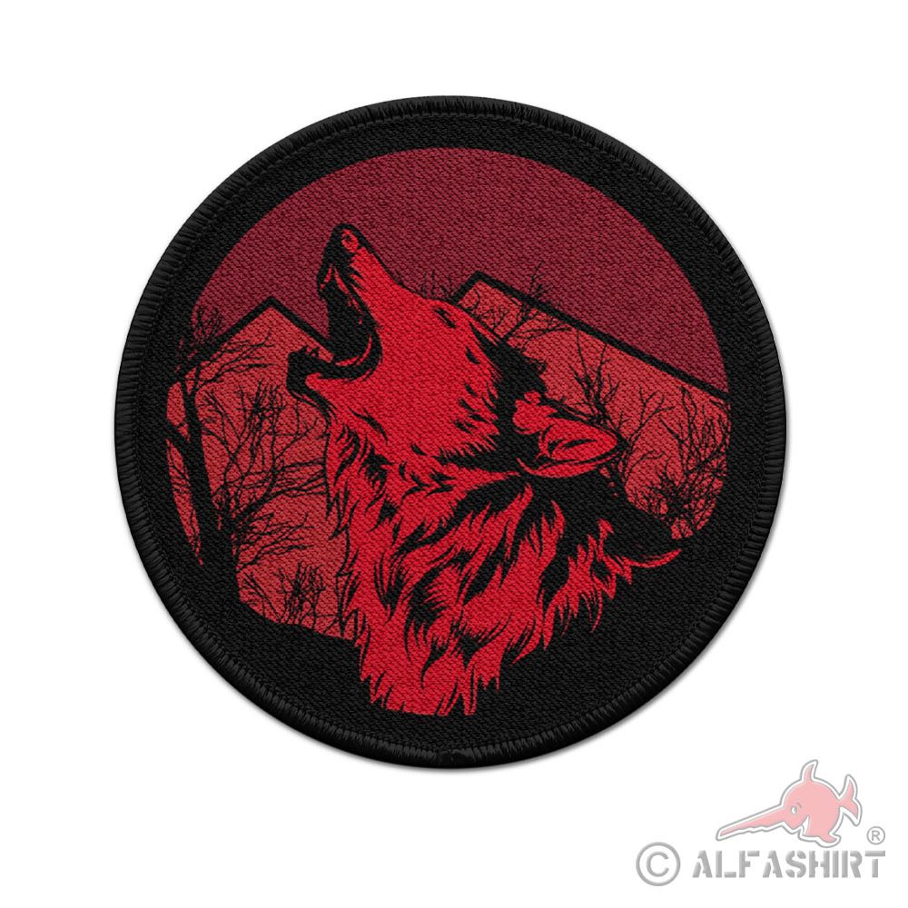 Patch wolf face mountains landscape lonely illustration 9cm#40400