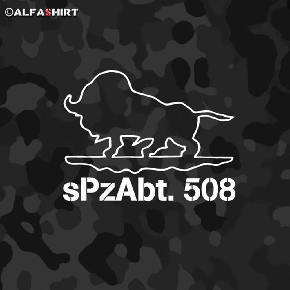 Sticker sPzAbt 508 Panzertruppe Bull Buffalo Italy 10x8cm # A413