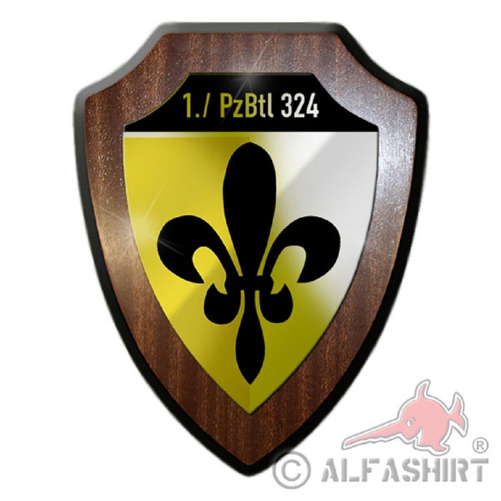 Heraldic shield 1 PzBtl 324 Schwanewede Tank Battalion Bremen Kpz # 19506