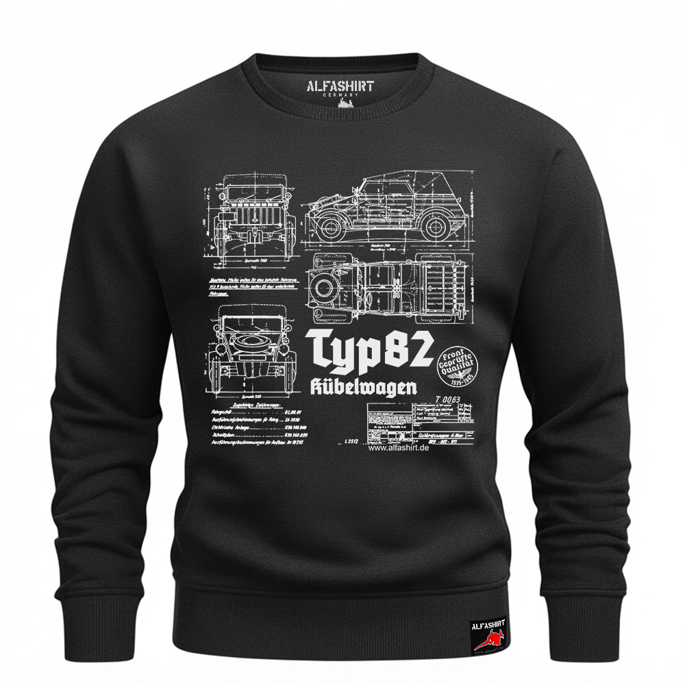 Sweater Kübelwagen Typ82 drawing Volks- Kübel blueprint Wolfsburg Oldtimer # 20328