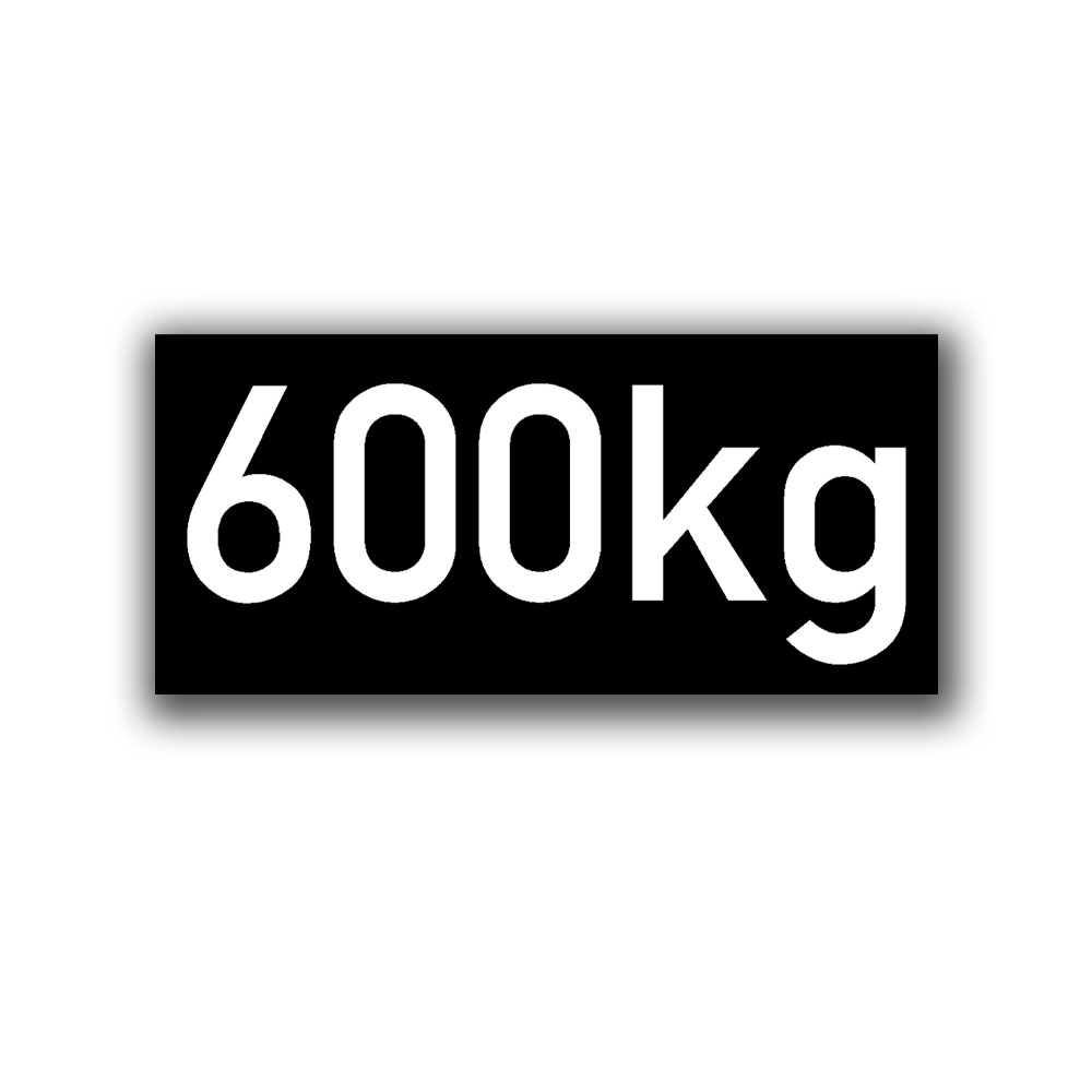 Aufkleber Sticker 4,8x2,2cm 600kg Gewicht Last Kilo Gramm Anhänger #A7418