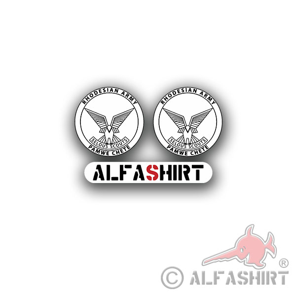 Aufkleber/Sticker Rhodesian Army Selous Scouts Set Pamwe Chete 2x4,5cm A2962