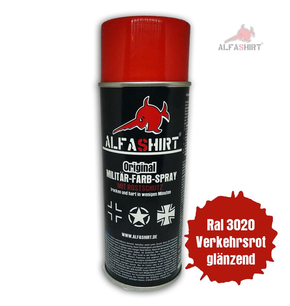 Ral 3020 Fire Department Traffic Red Shiny Color Spray Can Paint # 25372