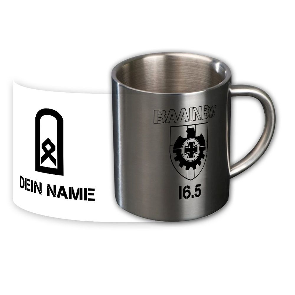 Metallbecher personalisierbar BAAINBw I6-5 HptFw Hauptfeldwebel Dienst #43865