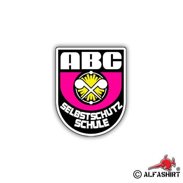 Aufkleber/Sticker ABC Selbstschutzschule Wappen Logo Emblem Truppe 7x6cm A792