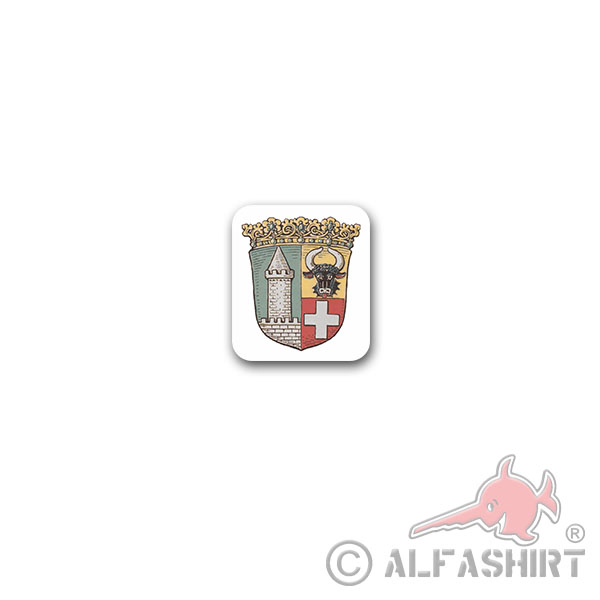 Sticker Free State of Mecklenburg-Strelitz Neustrelitz Coat of Arms 6x7cm A3178