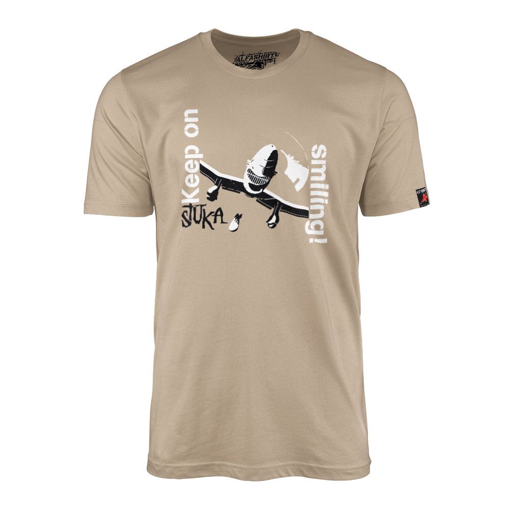 Stuka KEEP ON SMILING - Ju87 Dive bomber Luftwaffe Siren - T Shirt # 11306